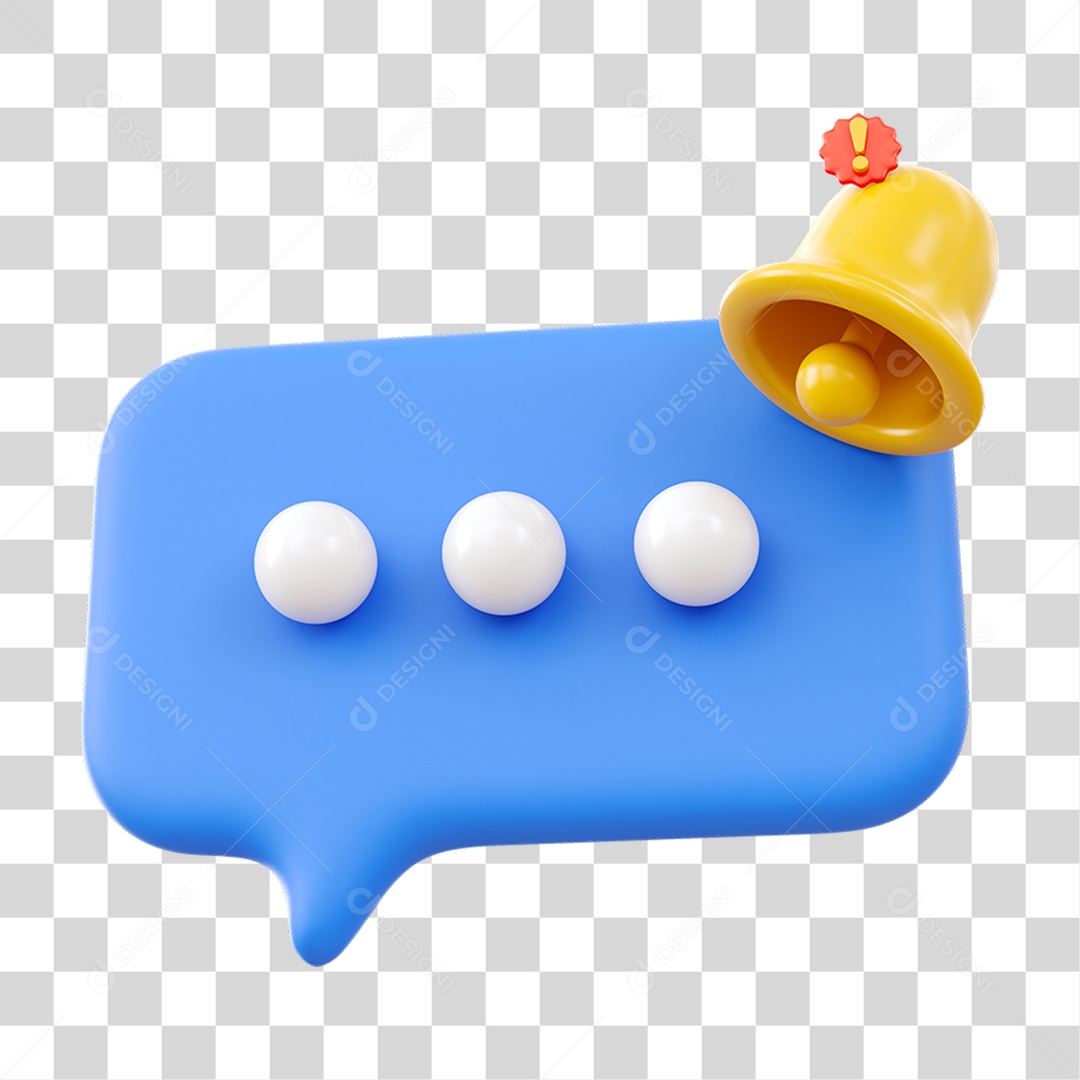 Chat Balão com Sinal de Notificação PNG Transparente