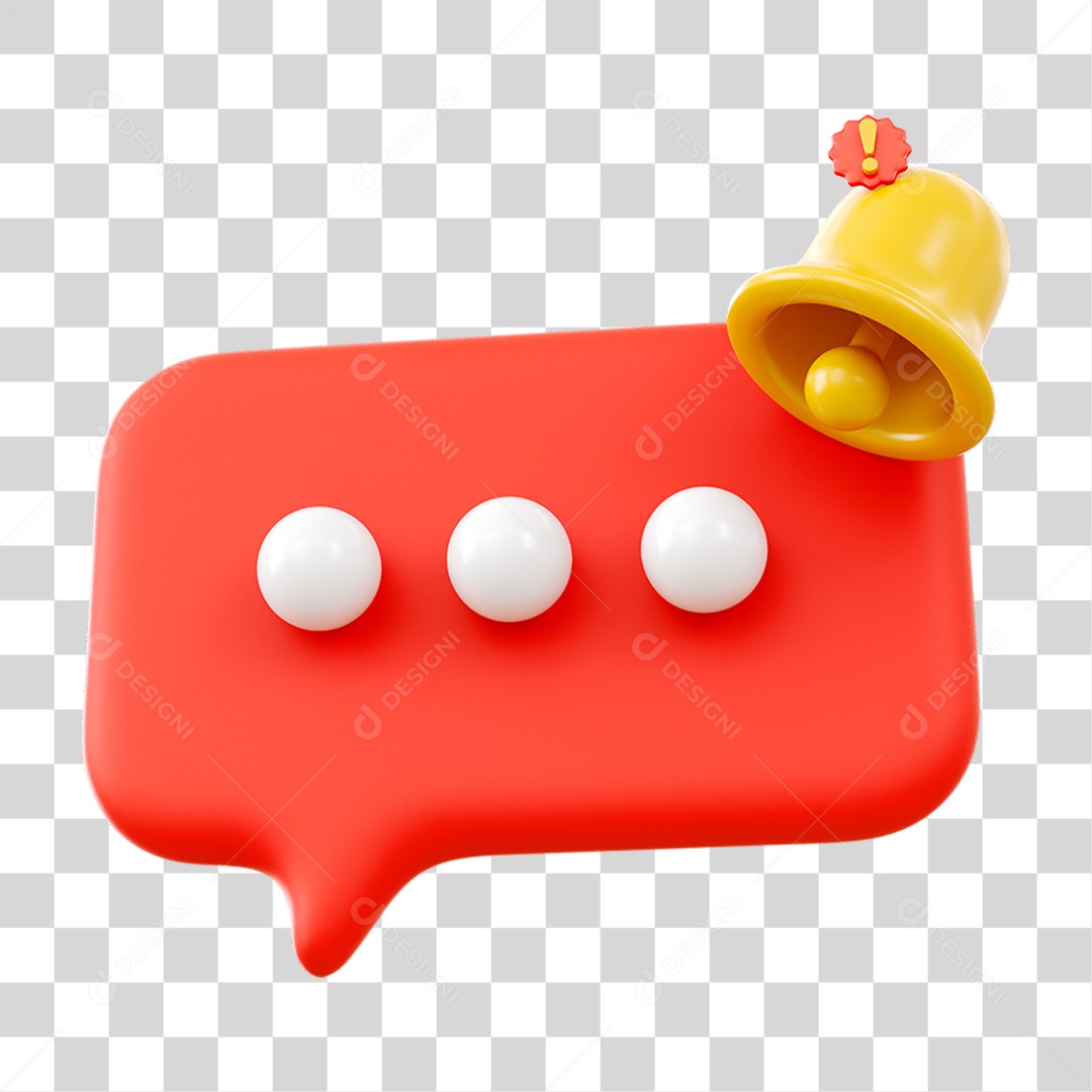 Chat Balão com Sinal de Notificação PNG Transparente