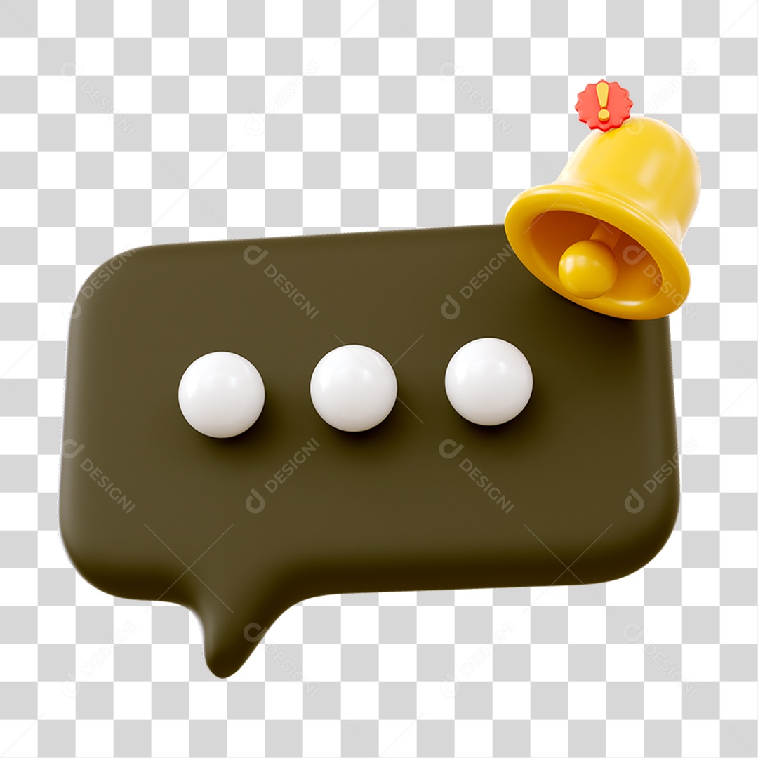 Chat Balão com Sinal de Notificação PNG Transparente