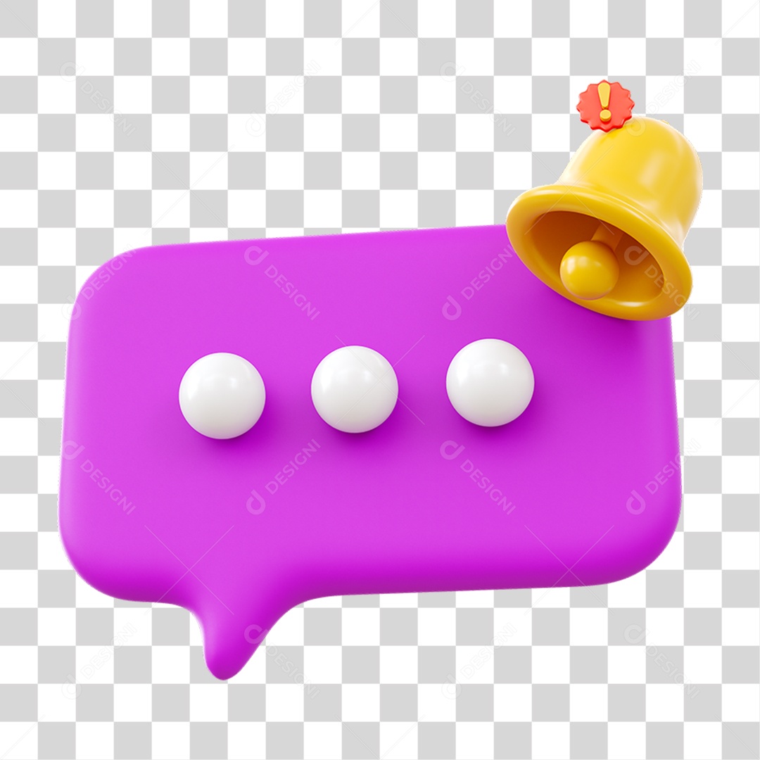 Chat Balão com Sinal de Notificação PNG Transparente