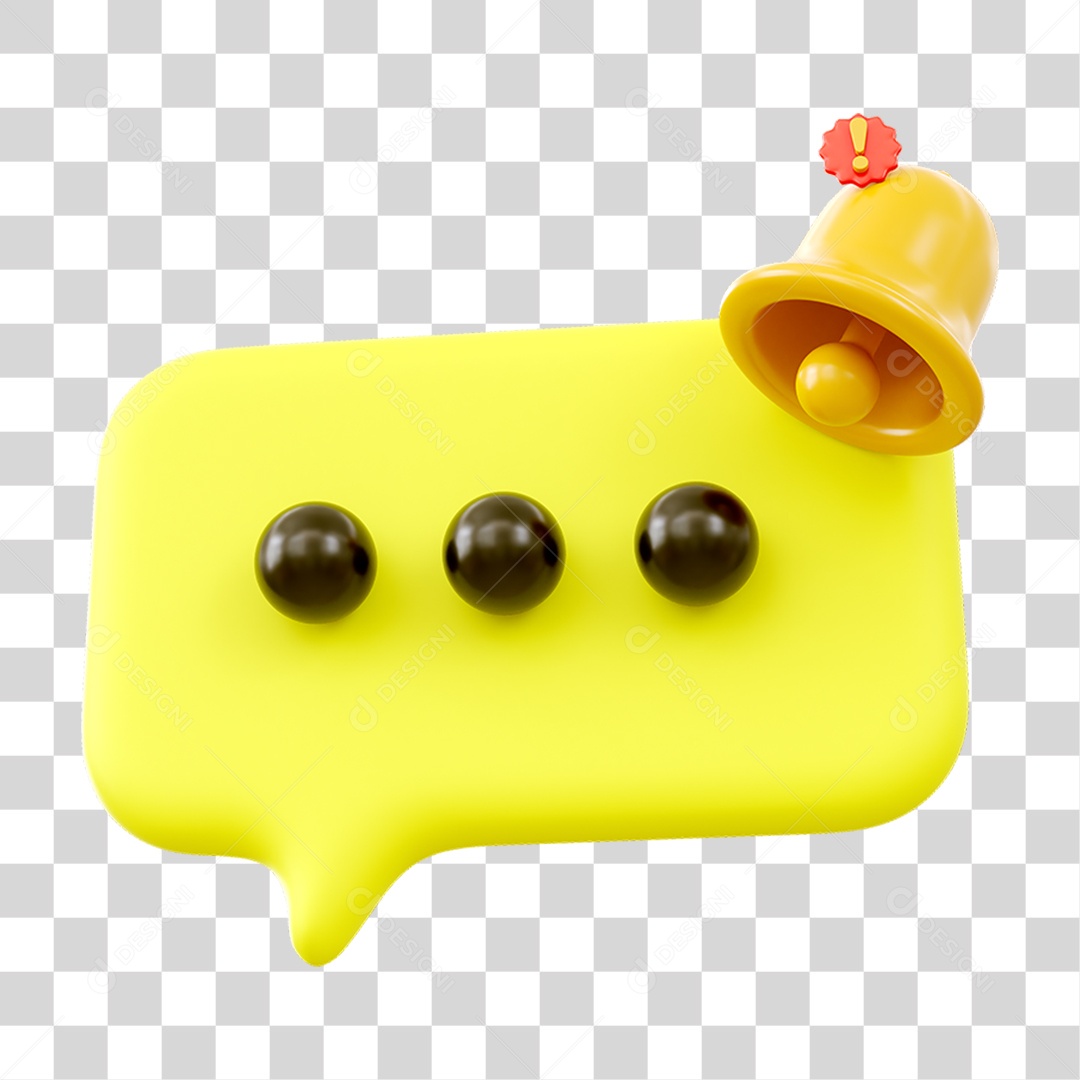 Chat Balão com Sinal de Notificação PNG Transparente