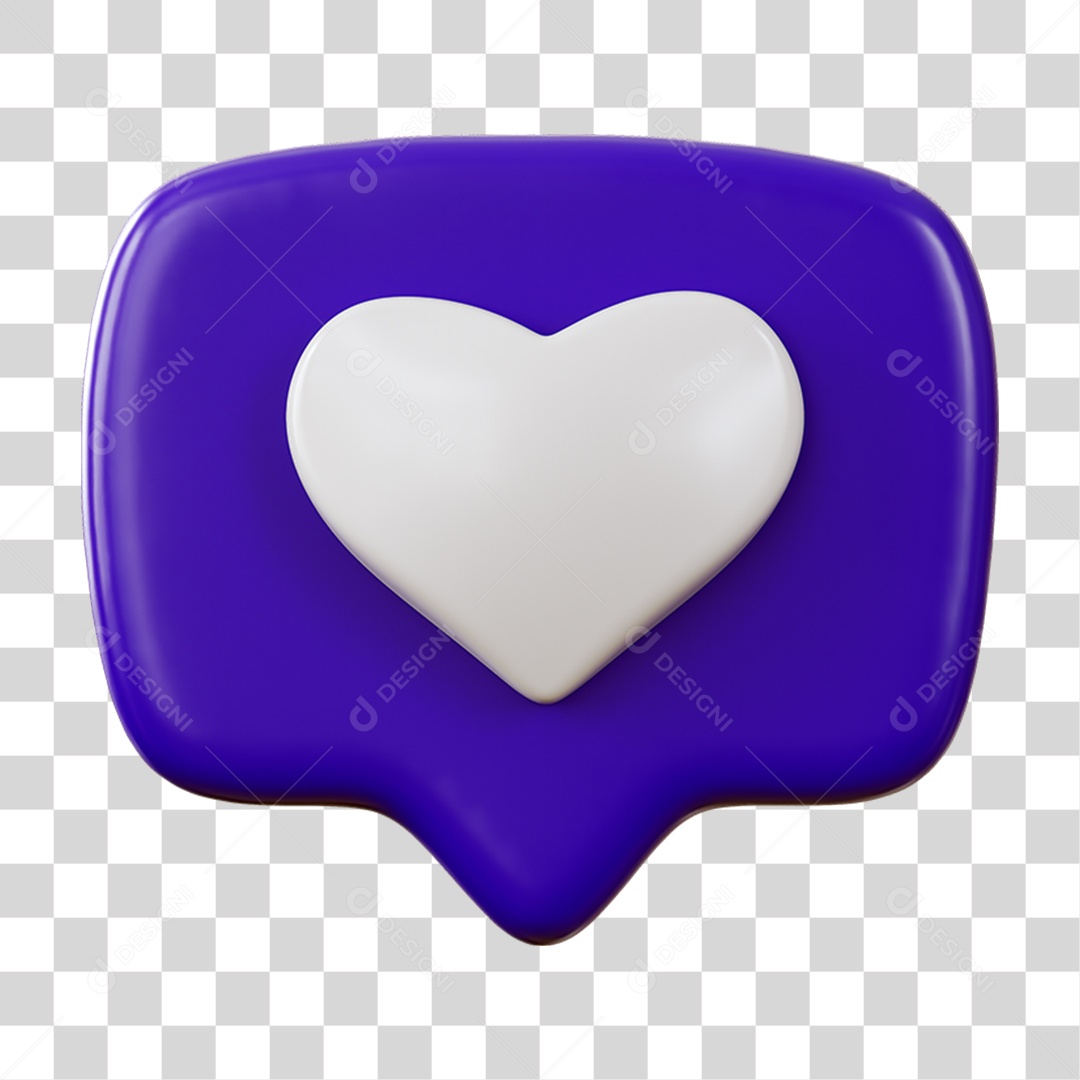 Caixa de Texto Mensagem Coração PNG Transparente