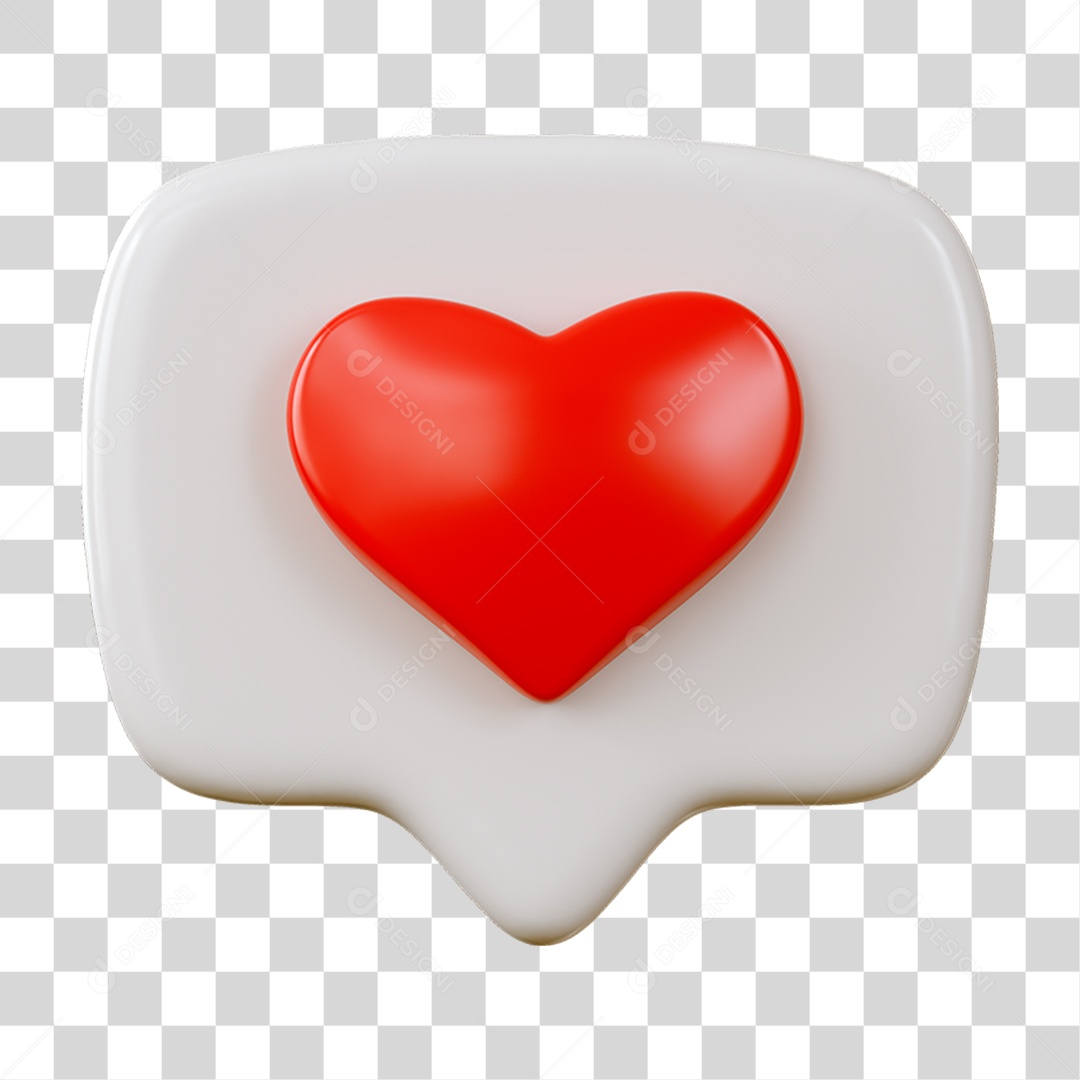 Caixa de Texto Mensagem Coração PNG Transparente