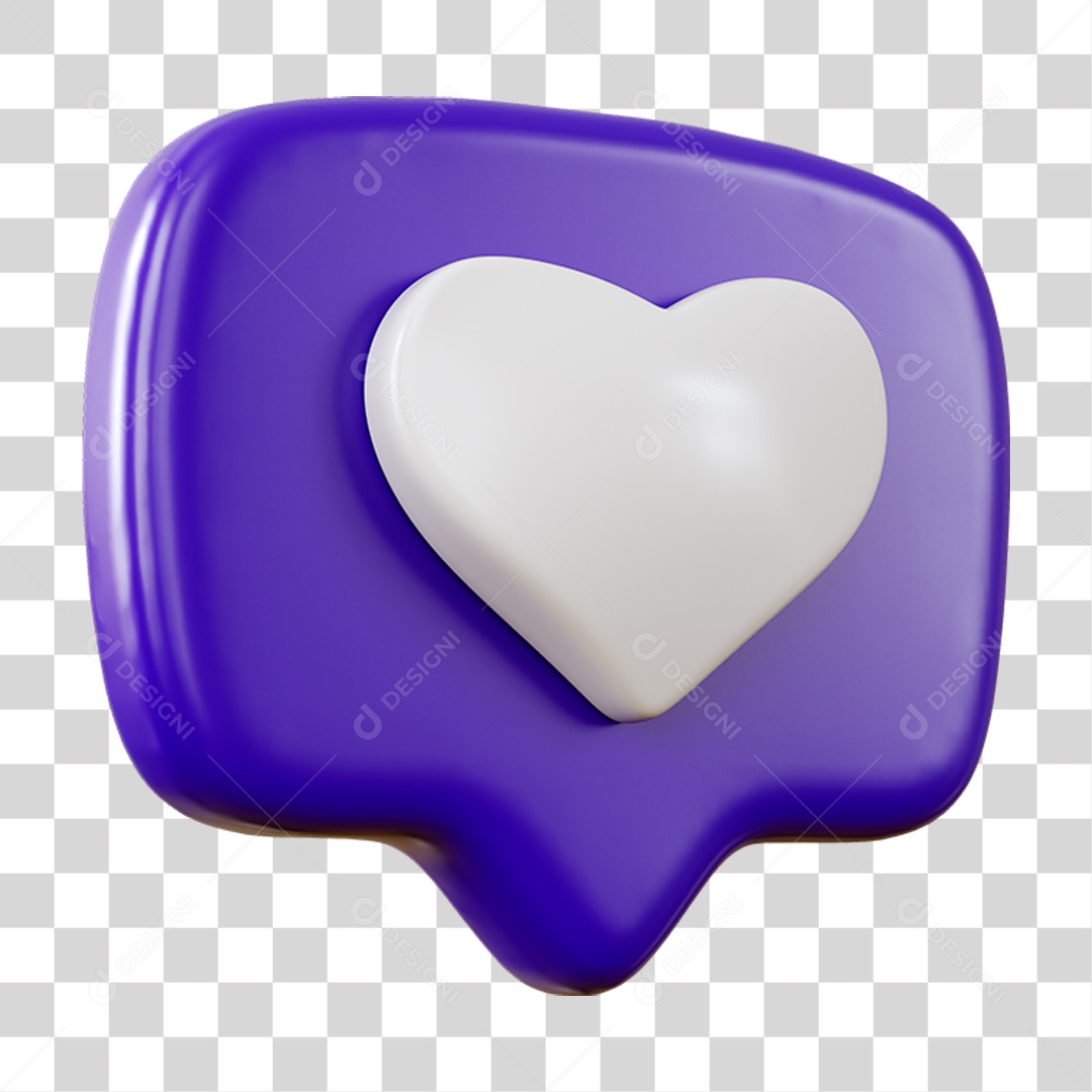 Caixa de Texto Mensagem Coração PNG Transparente