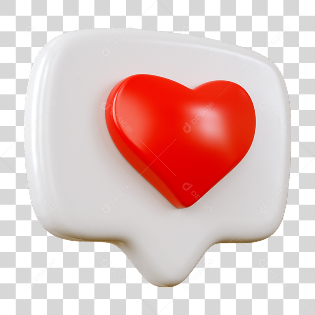 Caixa de Texto Mensagem Coração PNG Transparente