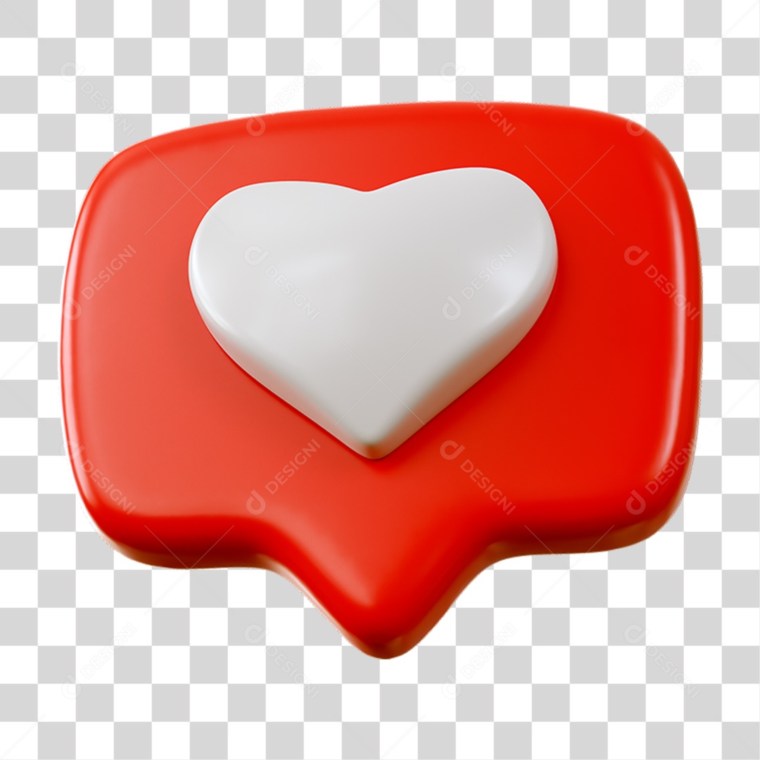 Caixa de Texto Mensagem Coração PNG Transparente