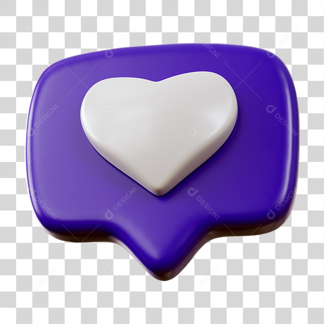 Caixa de Texto Mensagem Coração PNG Transparente