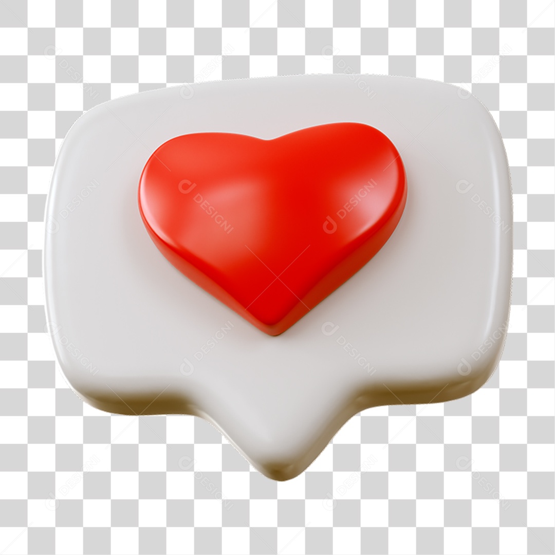 Caixa de Texto Mensagem Coração PNG Transparente