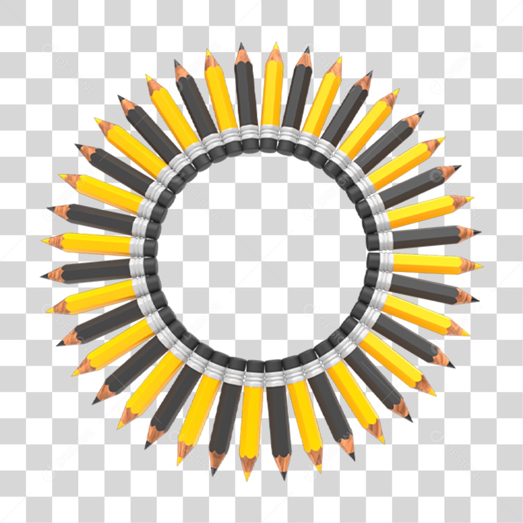 Lápis de Colorir em Forma de Girassol PNG Transparente