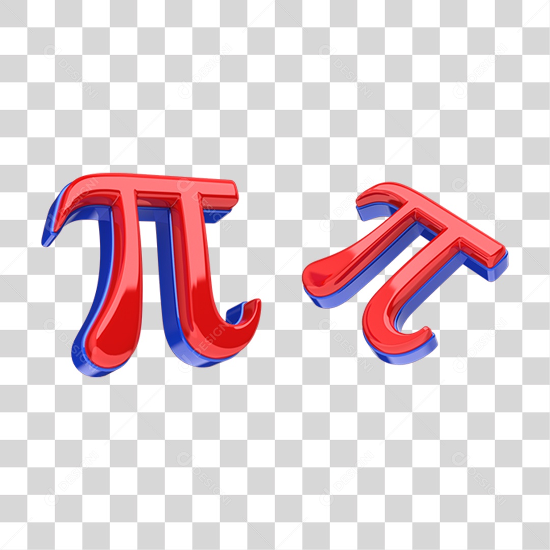 Elementos 3D Símbolo Pi PNG Transparente