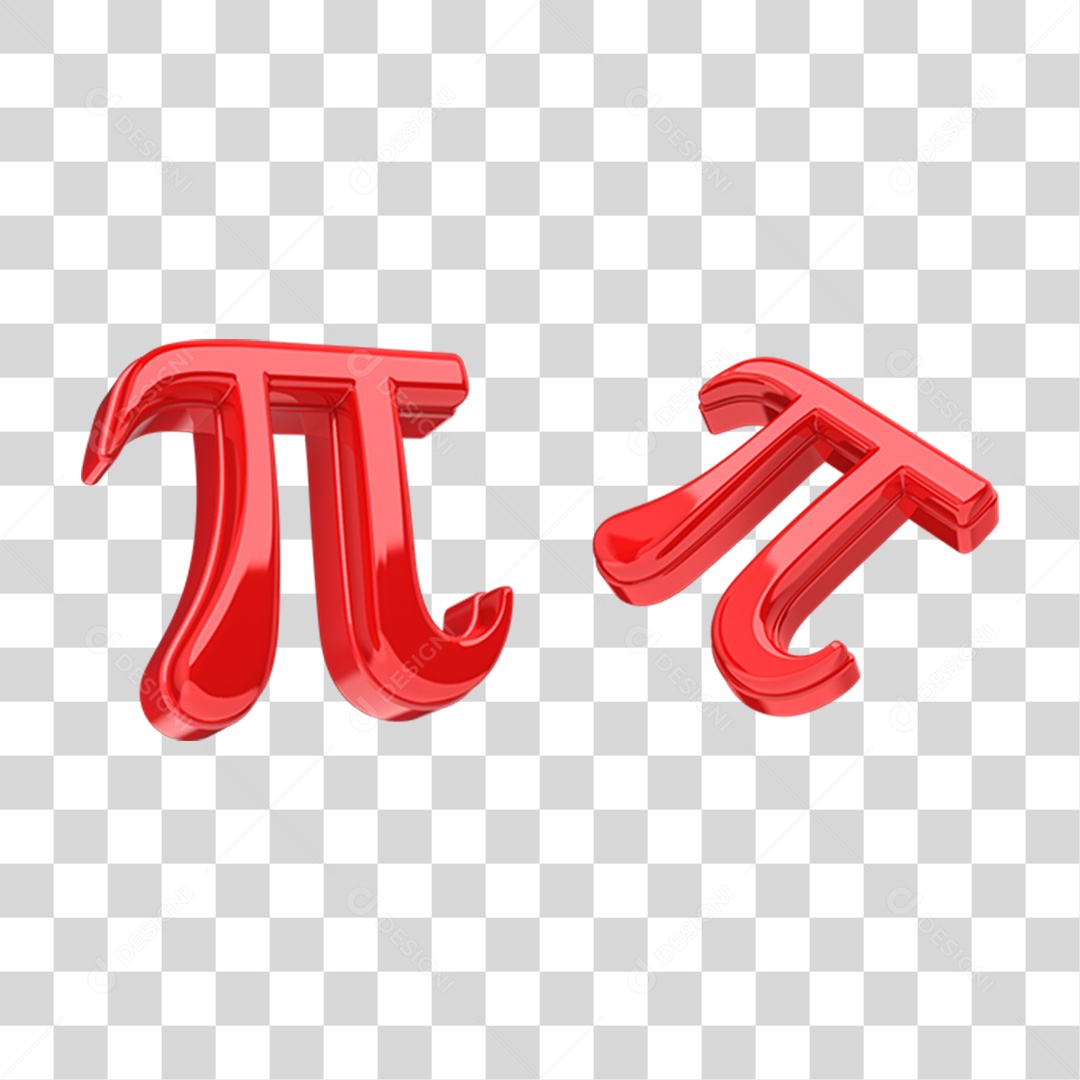 Elementos 3D Símbolo Pi PNG Transparente