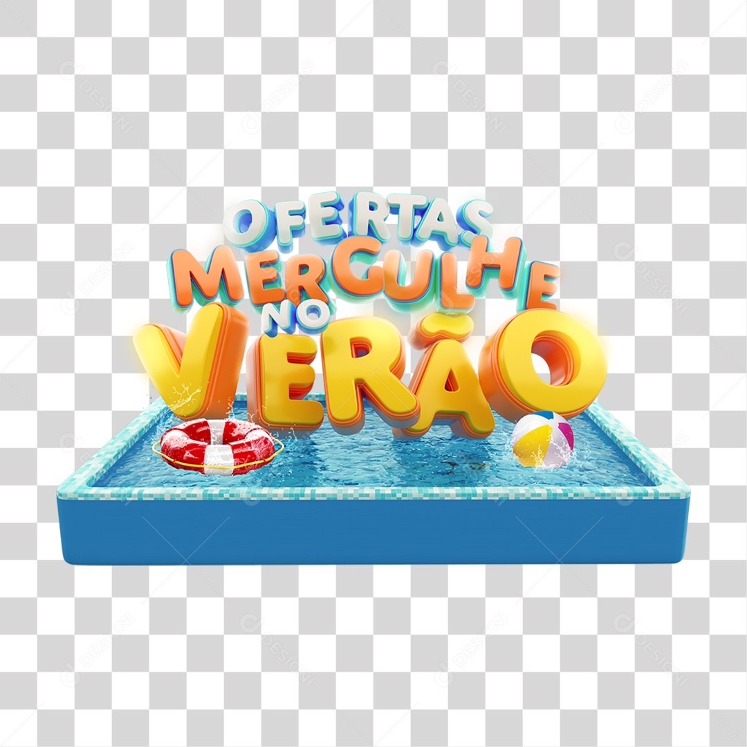 Selo 3D Ofertas Mergulho de Verão PNG Transparente