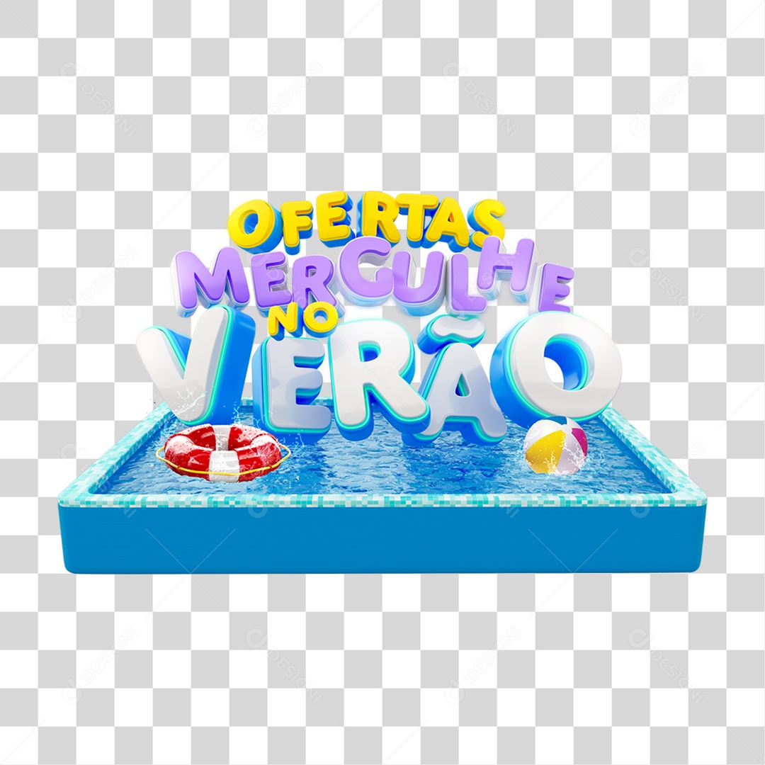 Selo 3D Ofertas Mergulho de Verão PNG Transparente