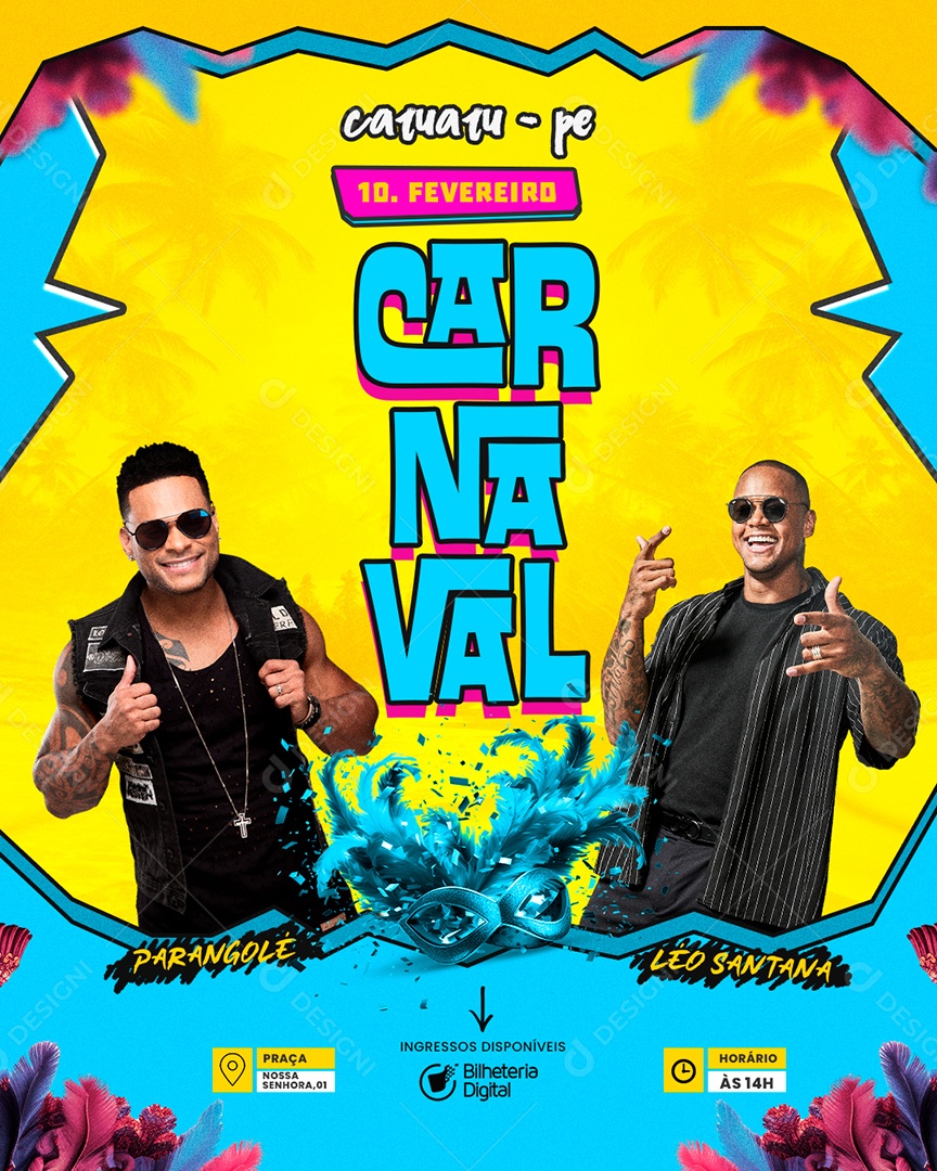 Social Media Flyer Carnaval PSD Editável