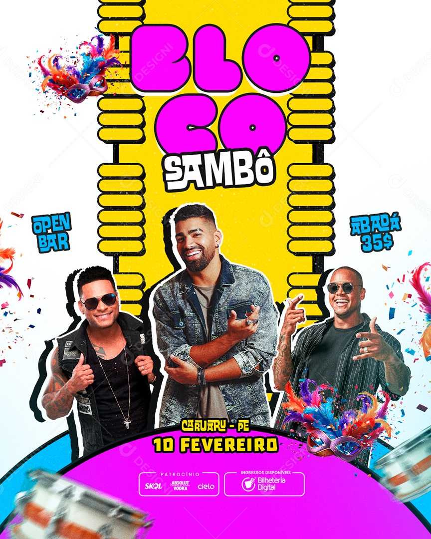 Social Media Flyer Bloco Sambô PSD Editável