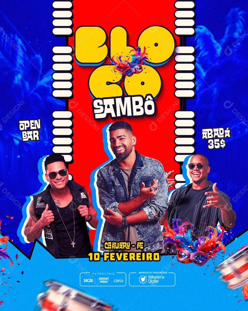 Social Media Flyer Bloco Sambô PSD Editável