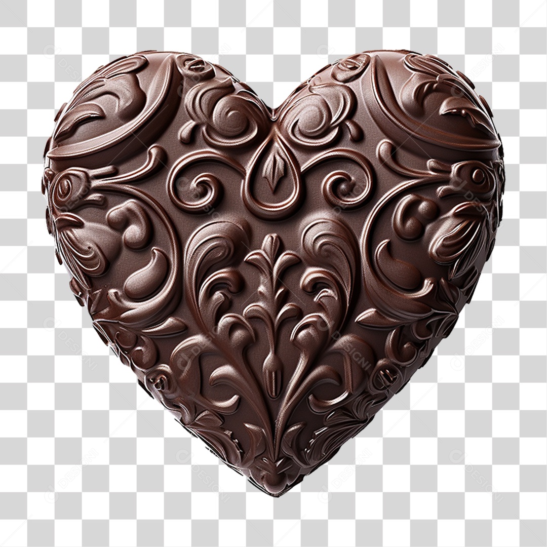 Coração de Chocolate PNG Transparente