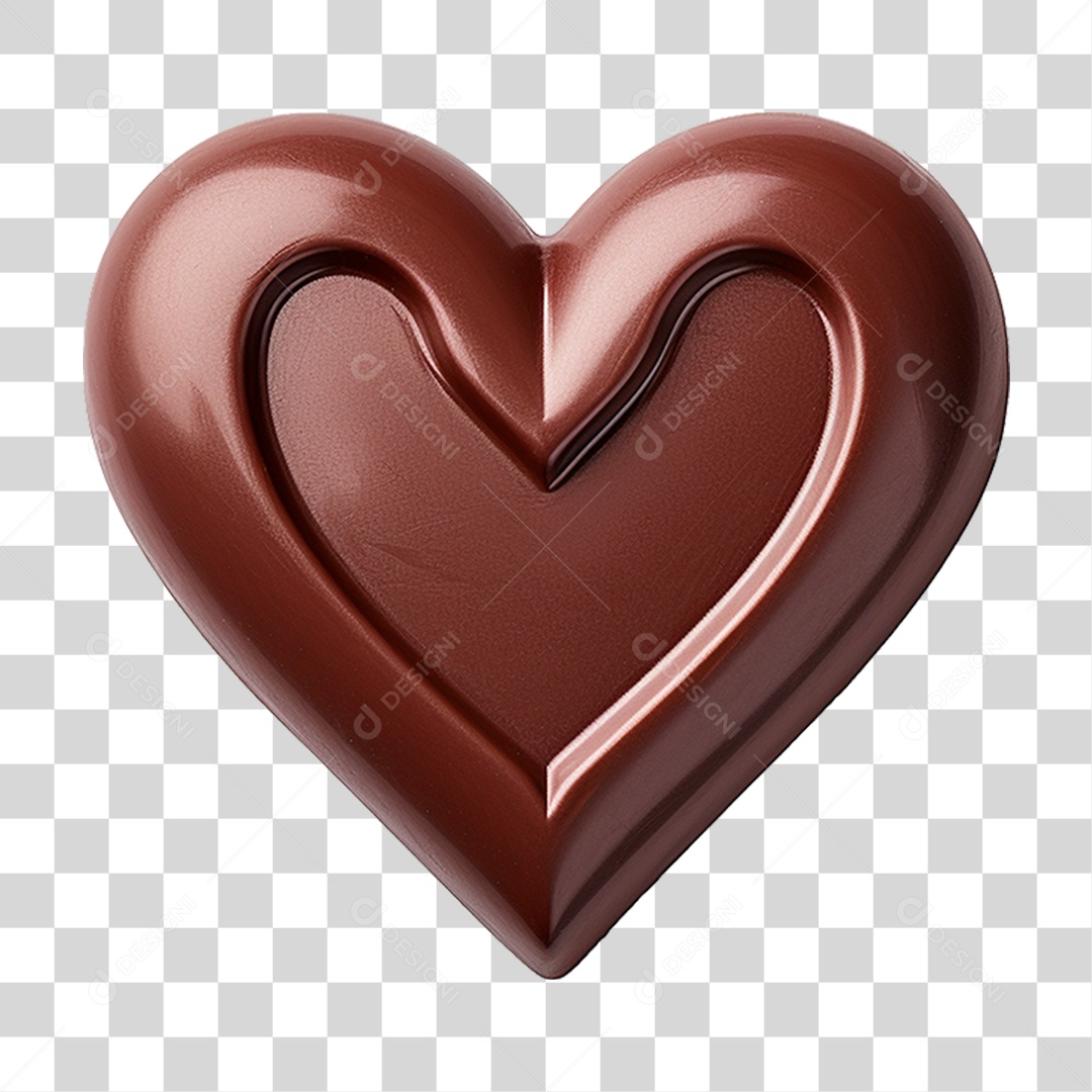 Coração de Chocolate PNG Transparente