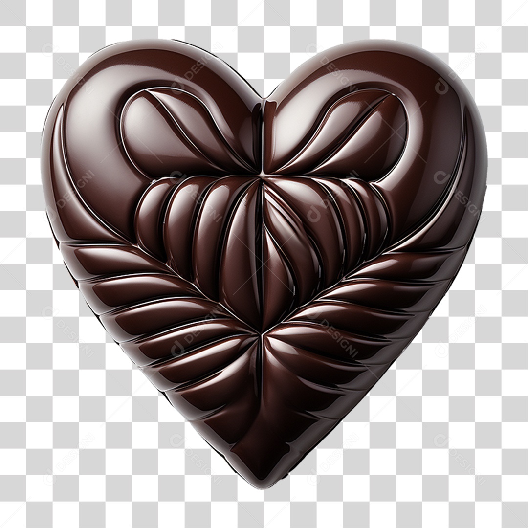 Coração de Chocolate PNG Transparente