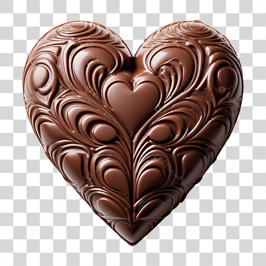 Coração de Chocolate PNG Transparente