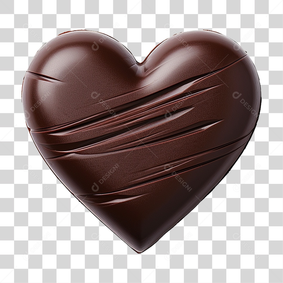 Coração de Chocolate PNG Transparente