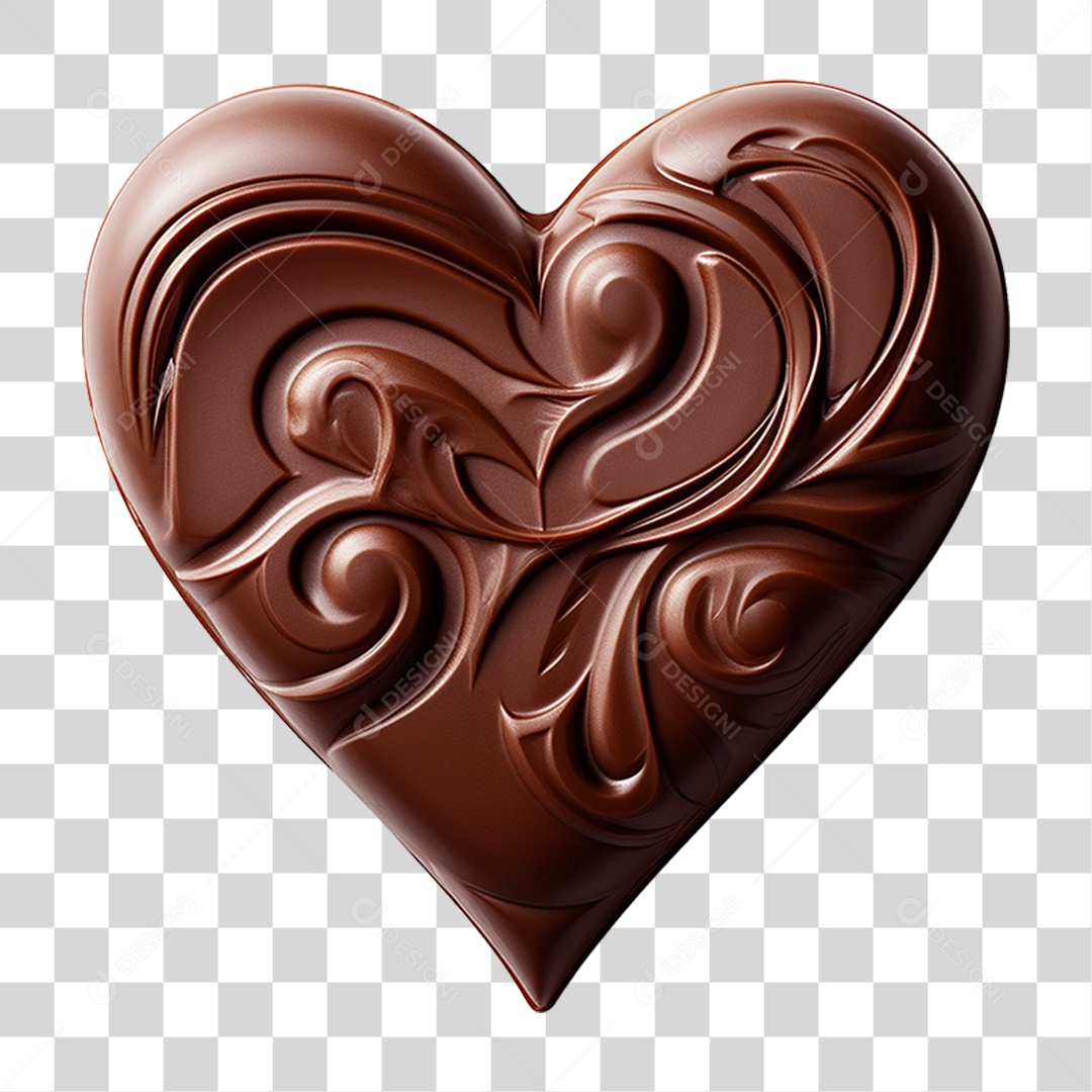 Coração de Chocolate PNG Transparente