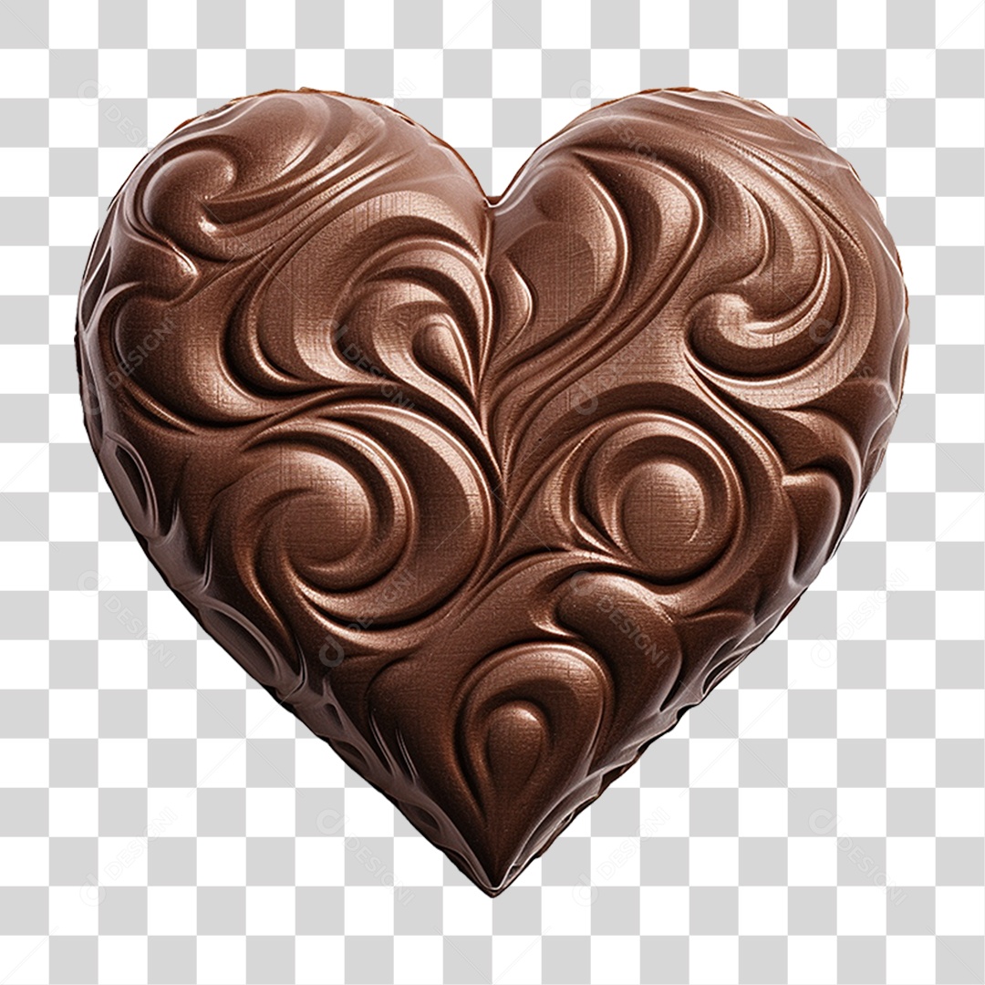 Coração de Chocolate PNG Transparente