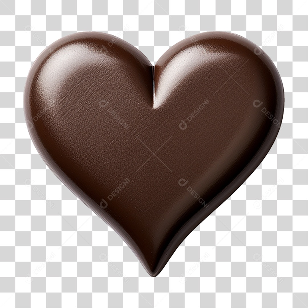 Coração de Chocolate PNG Transparente