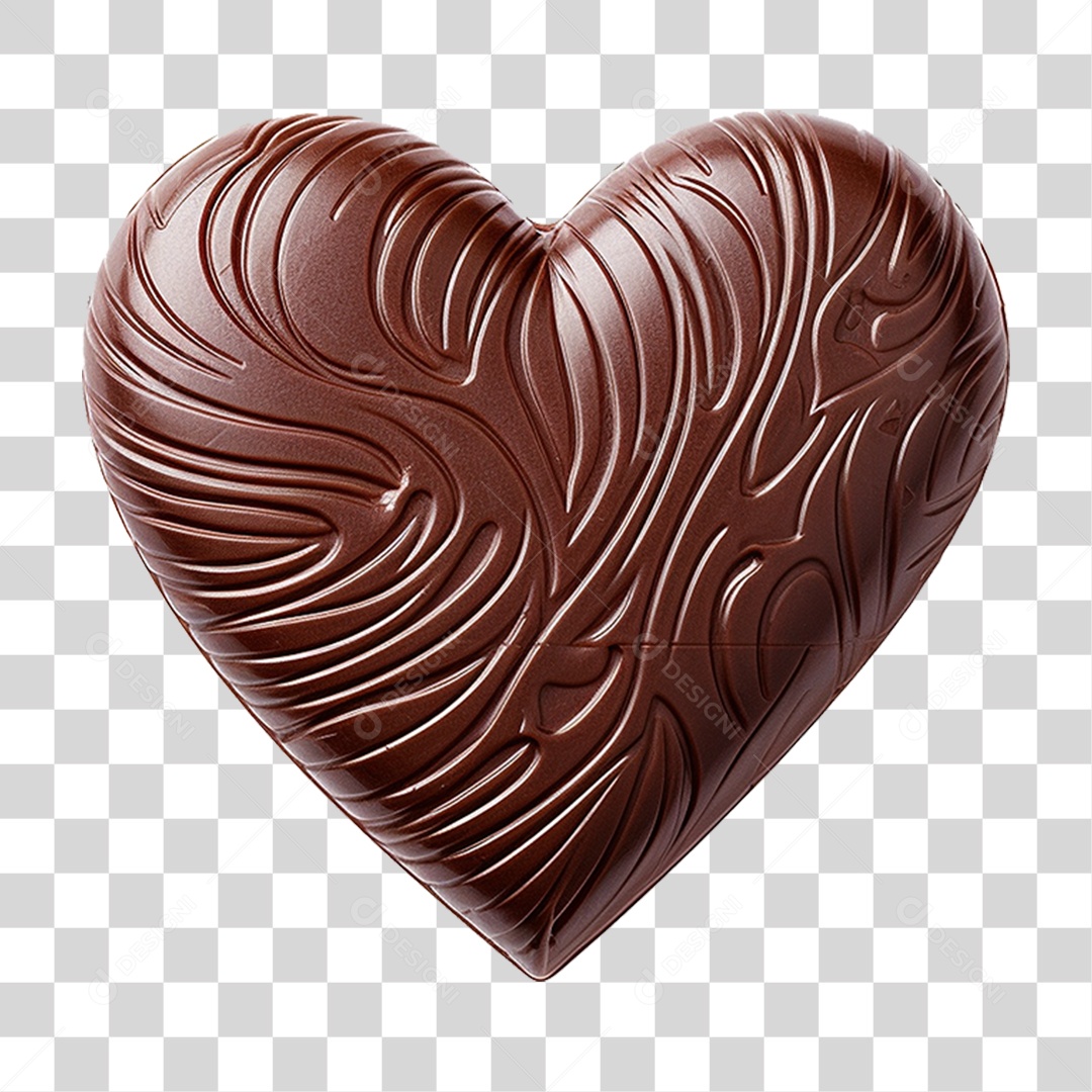 Coração de Chocolate PNG Transparente