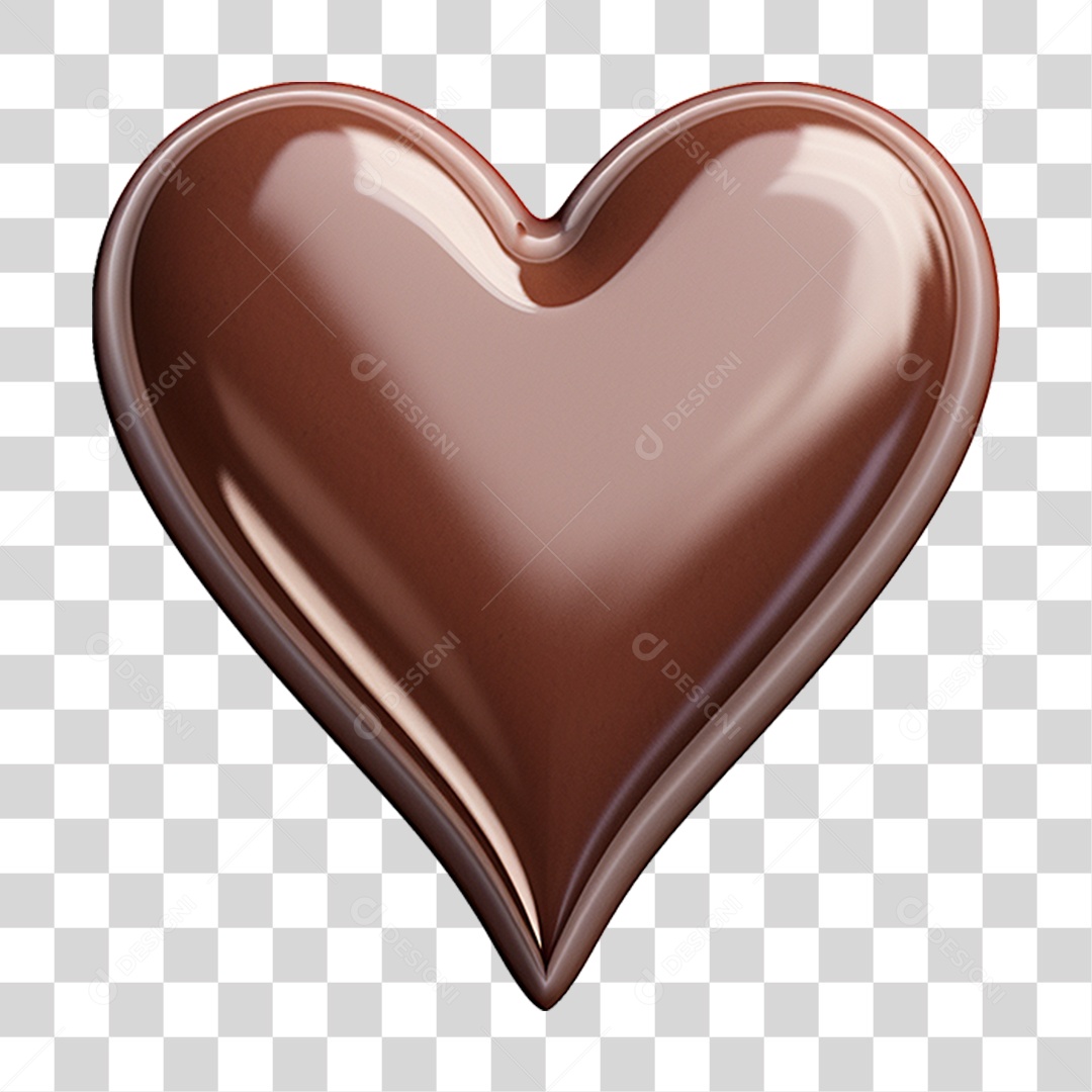 Coração de Chocolate PNG Transparente