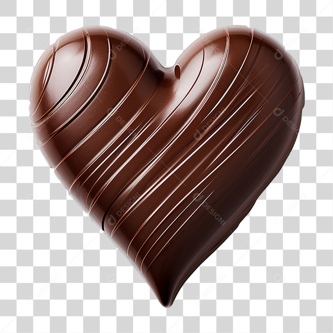 Coração de Chocolate PNG Transparente