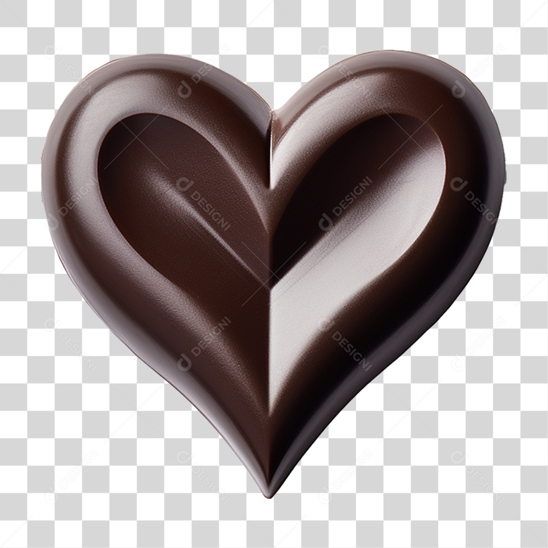 Coração de Chocolate PNG Transparente