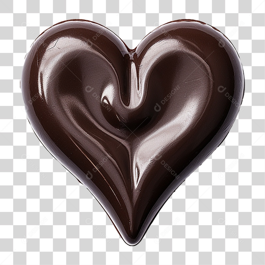Coração de Chocolate PNG Transparente