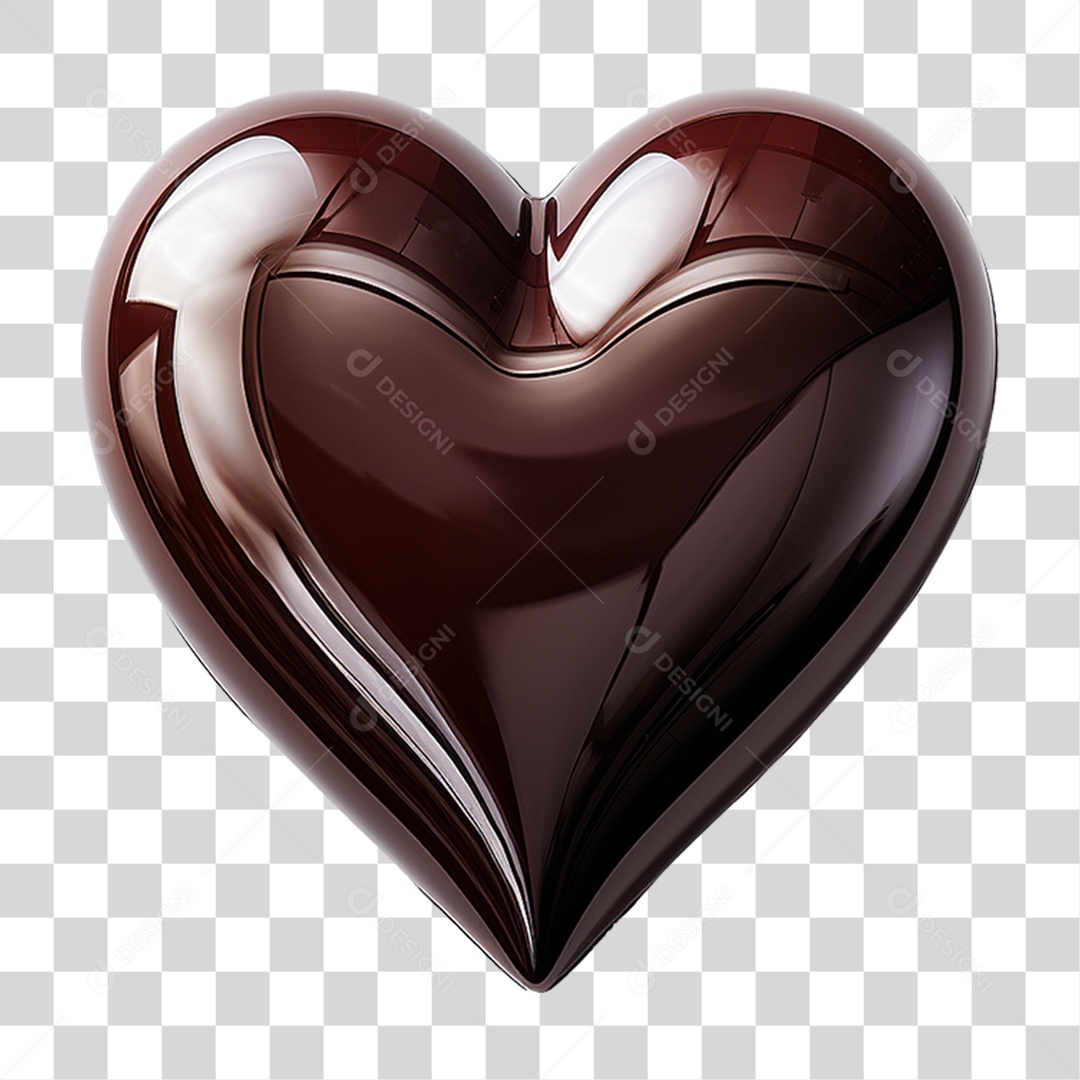Coração de Chocolate PNG Transparente