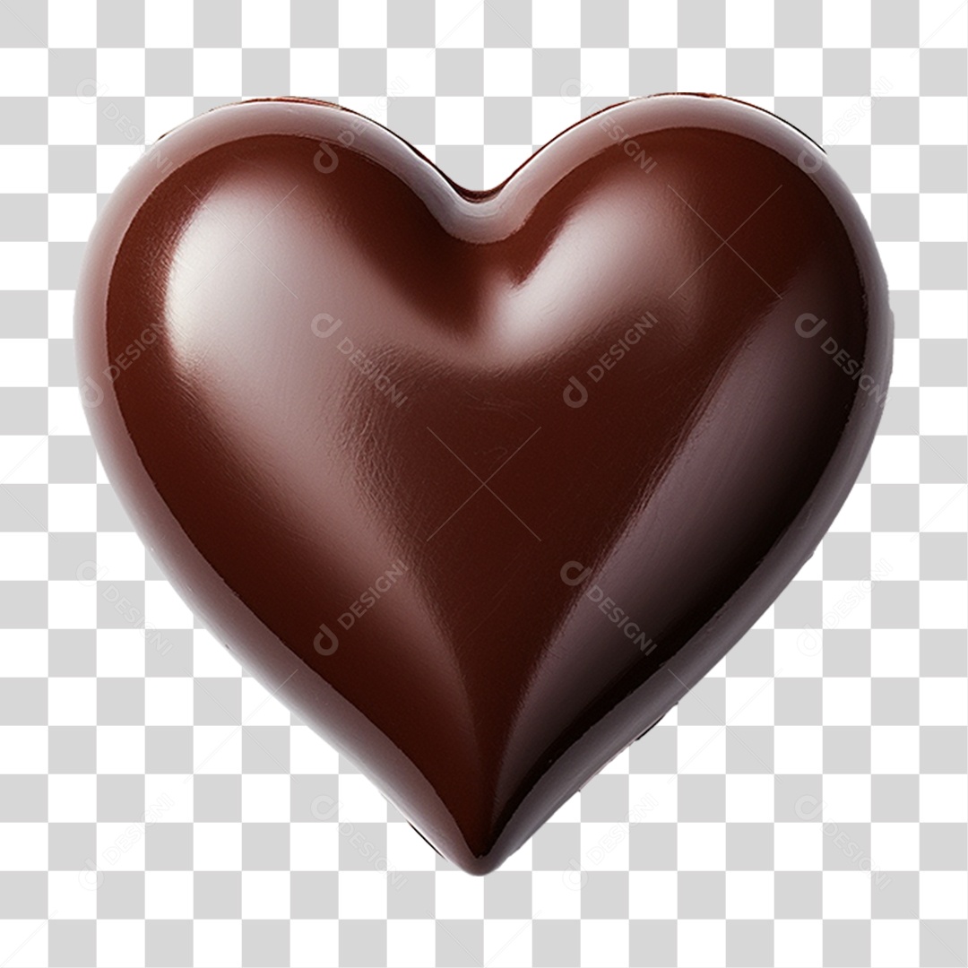 Coração de Chocolate PNG Transparente
