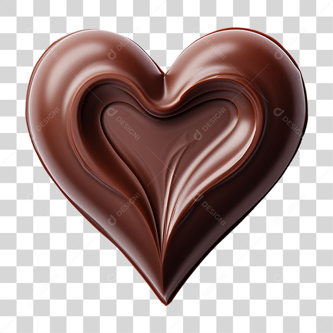 Coração de Chocolate PNG Transparente