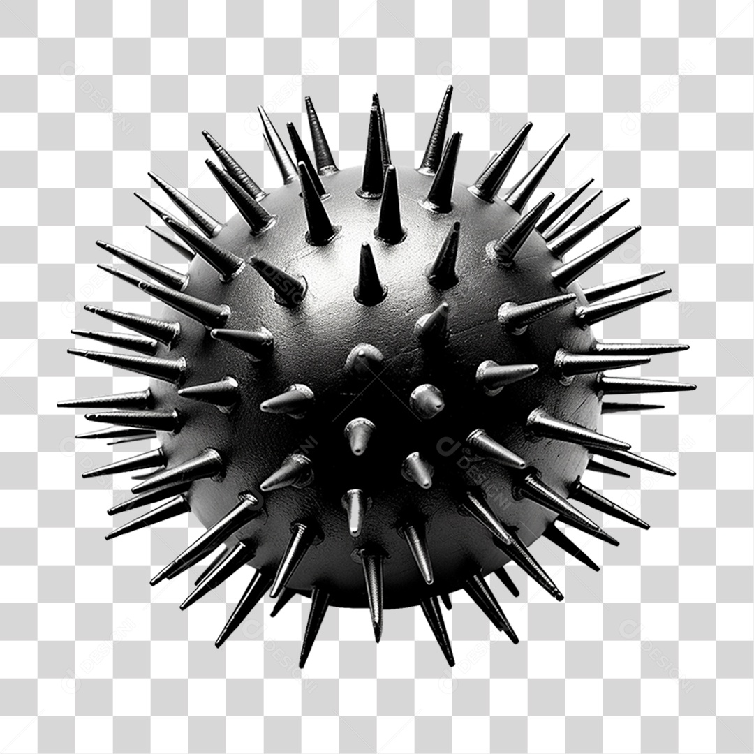 Bola de Espinho de Metal PNG Transparente