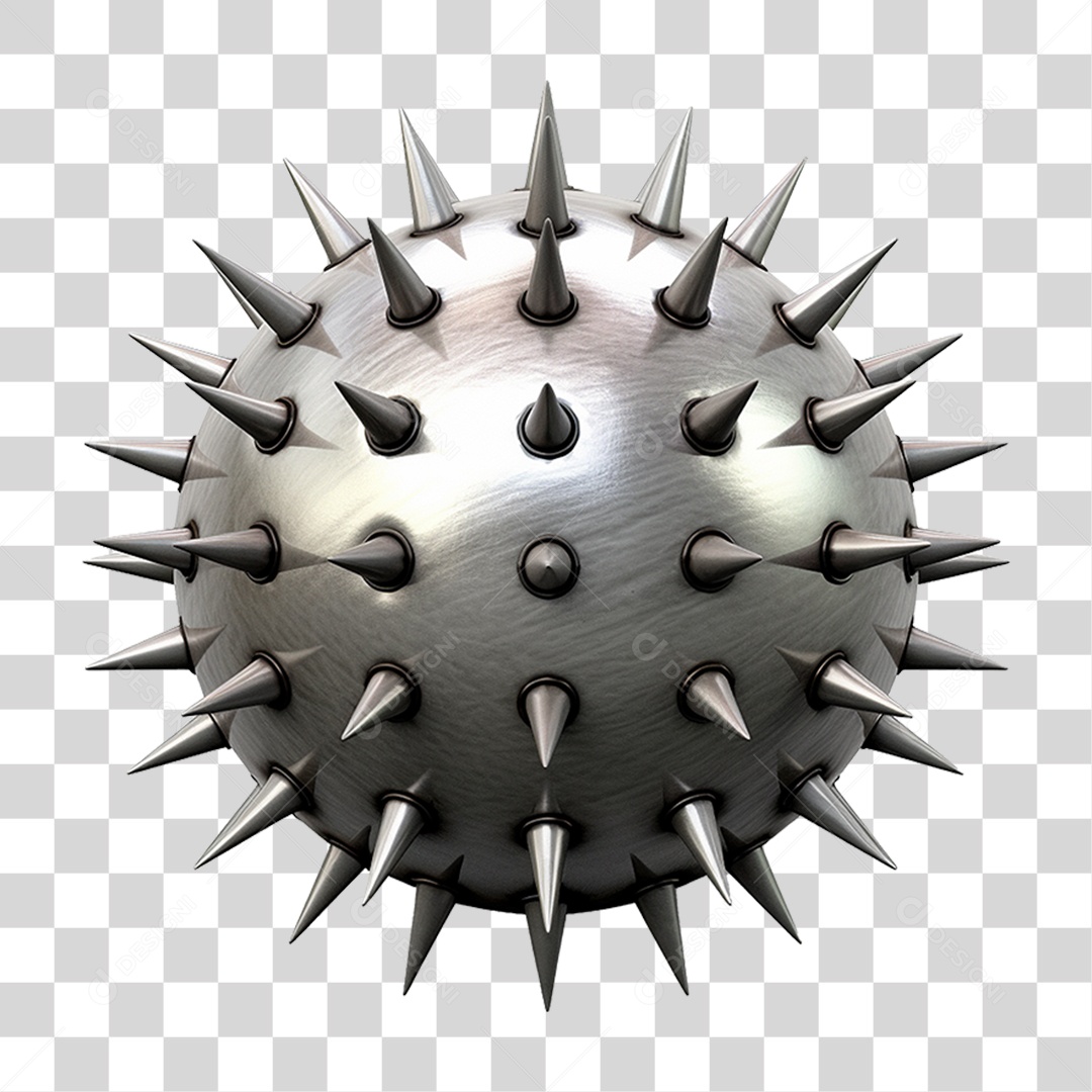 Bola de Espinho de Metal PNG Transparente
