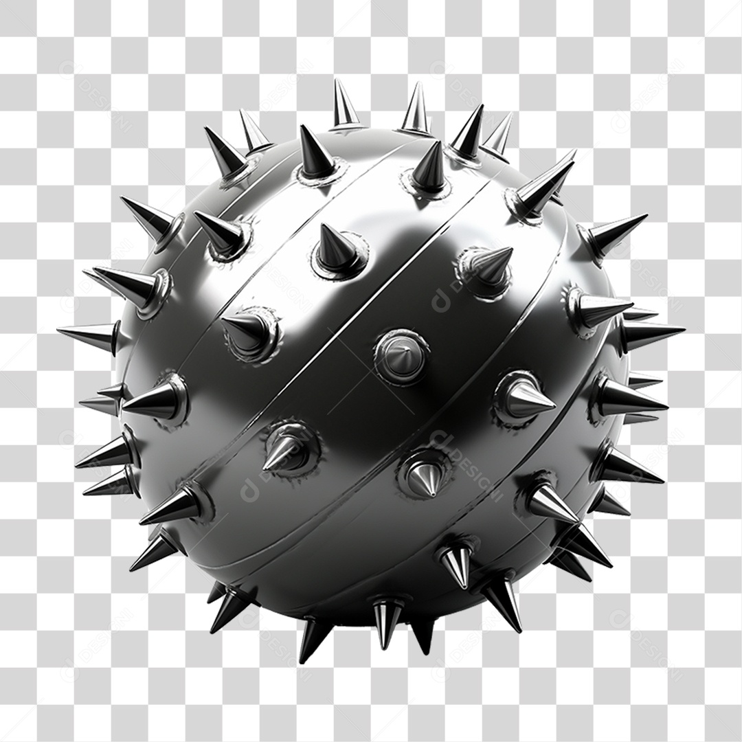 Bola de Espinho de Metal PNG Transparente