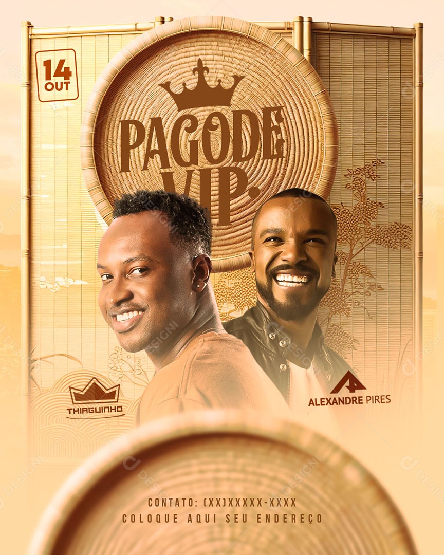 Social Media Flyer Story Pagode Vip Thiaguinho Alexandre Pires PSD Editável