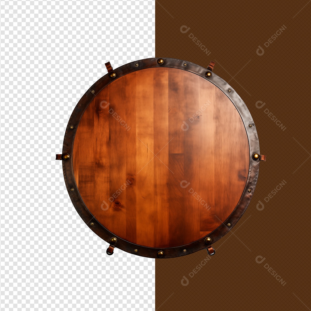 Madeira Circular Ferro Elemento 3D Para Composição PSD
