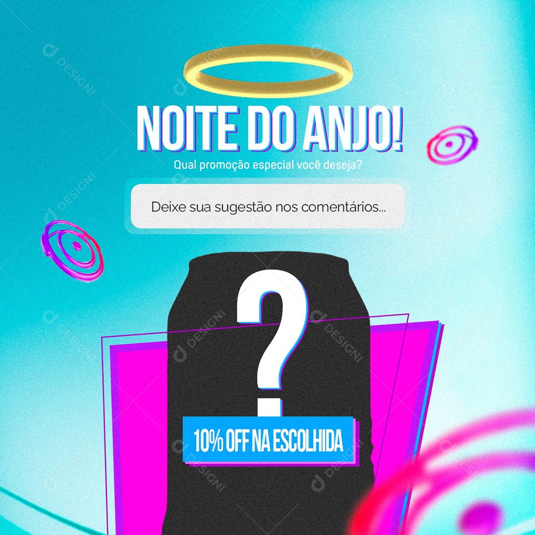 Distribuidora de Bebidas BBB Noite Do Anjo 10% Off na Escolhida Social Media PSD Editável