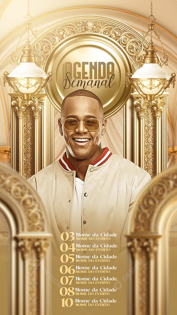 Social Media Story Flyer Agenda Semanl Léo Santana PSD Editável