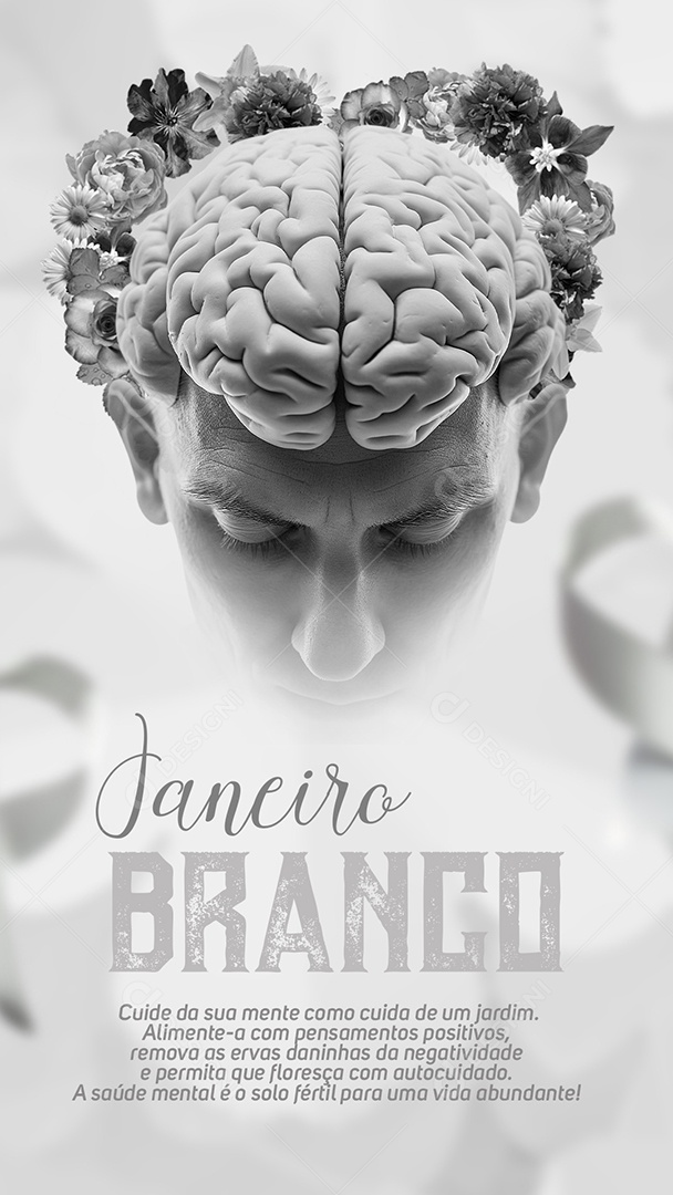 Social Media Story Janeiro Branco Saúde Mental PSD Editável