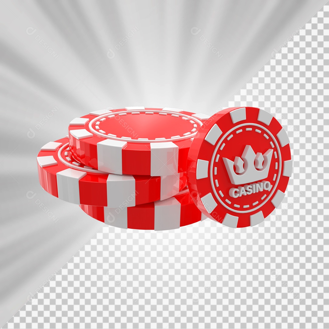 Fichas de Pôquer de Cassino Elemento 3D parra Composição PSD