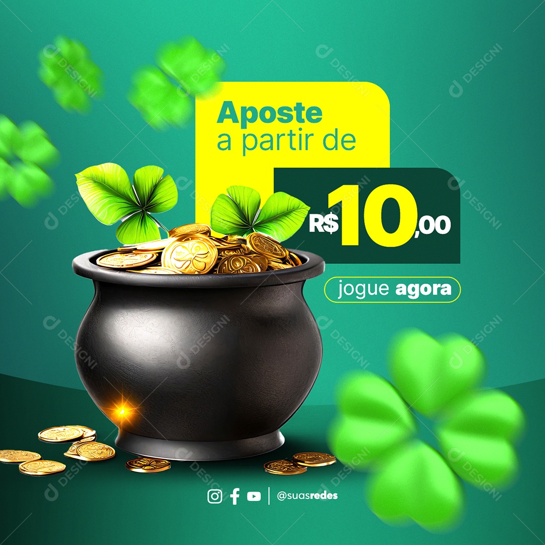 Cassino Online Aposte jogue agora Social Media PSD Editável