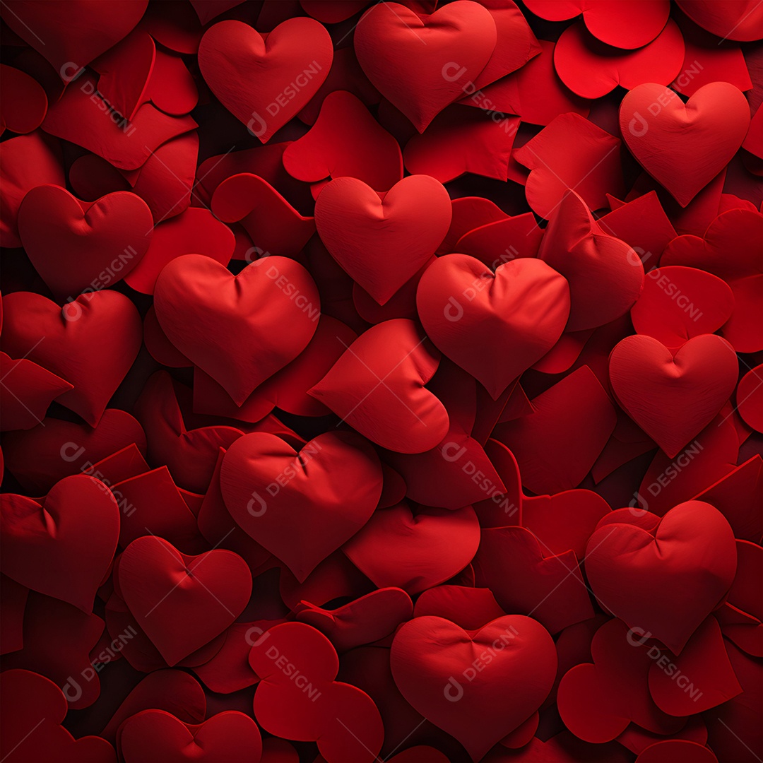 Dia dos namorados desejo corações vermelhos