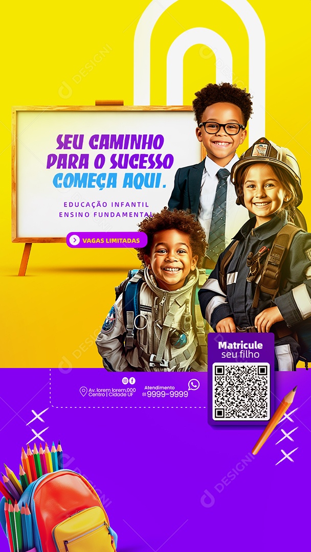 Social Media Story Seu Caminho Para o Sucesso Vagas Limitadas PSD Editável