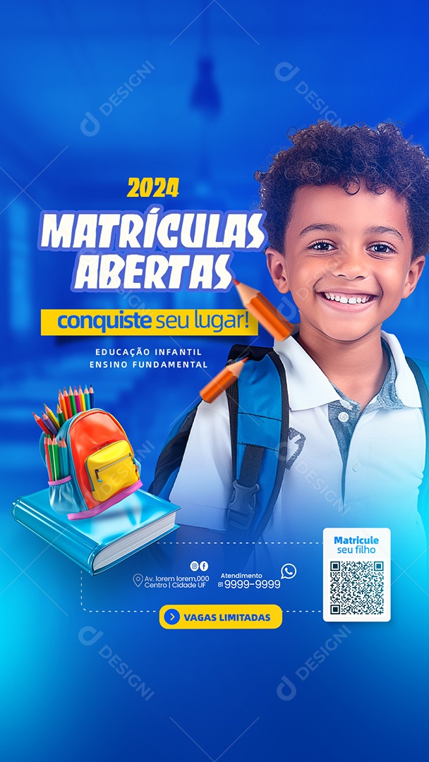 Social Media Story Conquiste Seu Lugar Matrículas Abertas PSD Editável