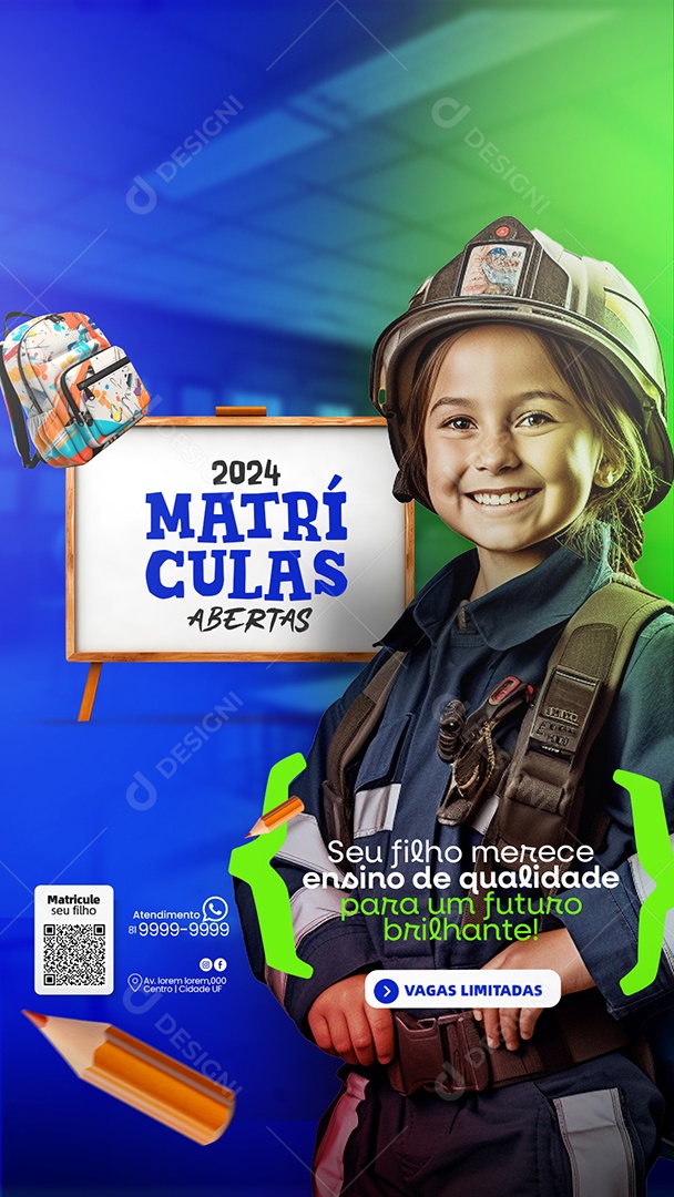 Story Matrículas Abertas Seu  Filho Merece Social Media PSD Editável